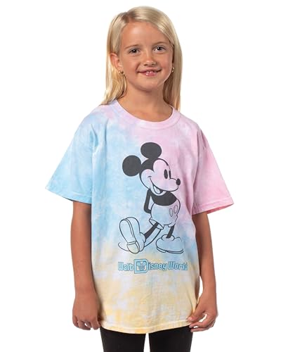 Walt Disney World Toddler and Big Girl's Vintage Mickey Mouse Shirt Tie-Dye Kids Short Sleeve T-Shirt