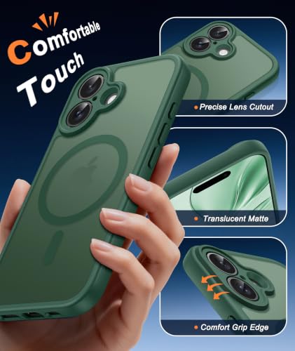 Image of FNTCASE for iPhone 16 Plus Case Green: Compatible with MagSafe