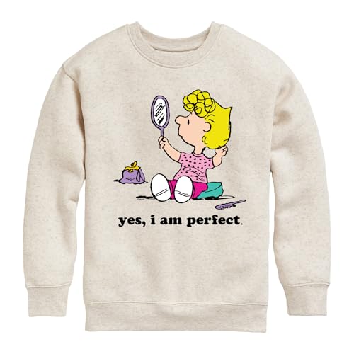 HYBRID APPAREL - Peanuts - Yes I Am Perfect Sally - Toddler & Youth Crewneck Fleece Sweatshirt