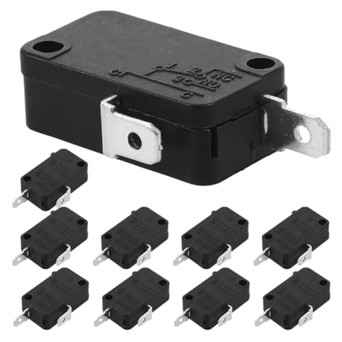 LALADEFIEE Microinterruptores de Puerta para Microondas 16a/250v 3 Pines 10 Piezas con Diseño Versátil y Material Plástico y Metal para Oficina y Dormitorio