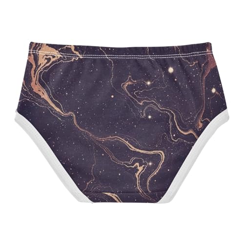 Toddler Girl Briefs, Galaxy Star Purple Marbe Cotton Underwear Girls, 2T–8 Years2
