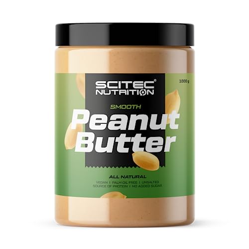 Scitec Nutrition Mantequilla de Cacahuete - Sin Aceite de Palma - Vegana - Baja en Sal - Fuente de Proteína - Baja en Azúcar - Aumento Natural de Energía, 1 kg, Suave