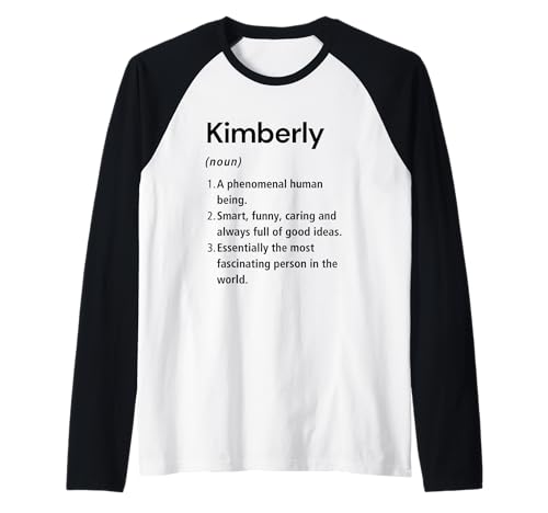 Kimberly Definición de nombre Diccionario divertido Camiseta Manga Raglan