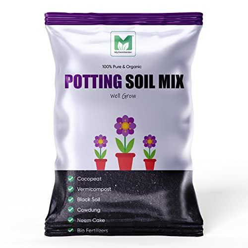 Image of MyOwnGarden Potting Soil Mix Organic Fertilizer for Plants - Manure, Pack of 2Kg Premium All-Purpose with Cocopeat, Vermicompost, Perlite & Nutrient-Rich Soil for Flowering, Vegetable & Herb Plants