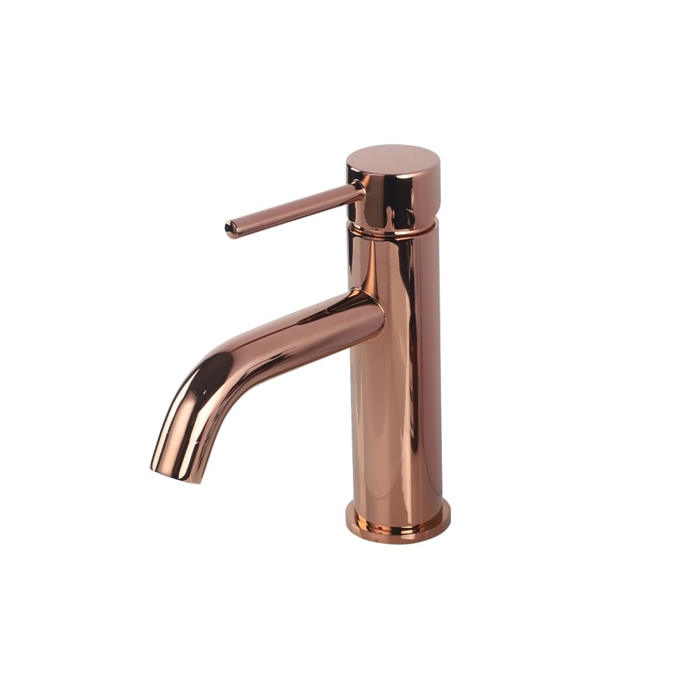 Mitigeur de lavabo en laiton doré monotrou pour une salle de bain élégante et moderne