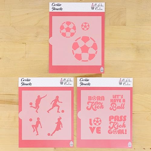Girls Soccer Cookie Stencil Value Bundle