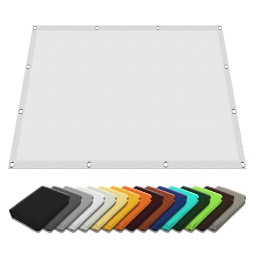 Auvent avec oeillets bâche ombrage blanche pour protection soleil terrasse