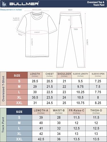 Image of BULLMER Trendy Co-ords with Oversized T-Shirt & Pants Clothing Set for Men | Cotton Blend Cord Set for Men