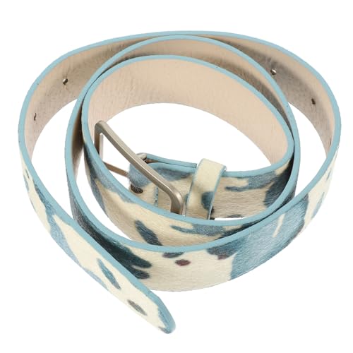 Beaupretty Adjustable Cow Print PU Leather Belt for Women Western Style Fashionable Waistband for Jeans and Shorts Lightweight Animal Pattern Accessory