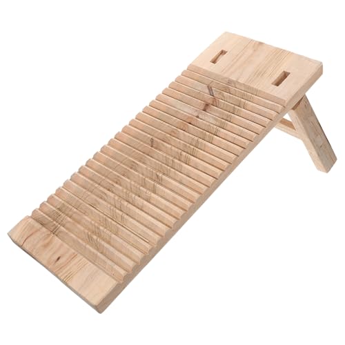 Holibanna Ergonomisches Holz Waschbrett Mit Fußdesign Rutschfestes Und Praktisches Wäschewaschbrett Für Handwäsche Von Kleidung Babywäsche Und Fleckenentfernung Für Angenehmes