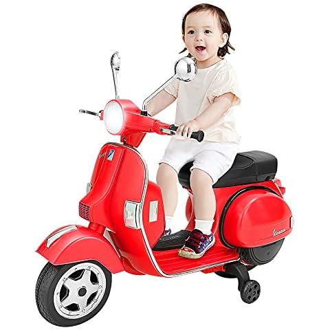 GOPLUS 6V Kinder Elektromotorrad, Elektrisches Motorrad inkl. 2 Stützrädern Cover