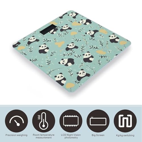 Báscula digital Cute Pandas de vidrio templado para baño miniatura 3