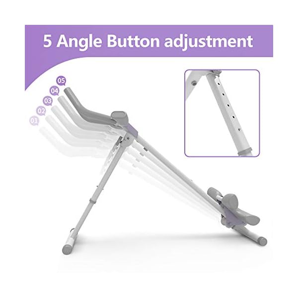 leikefitness Height Adjustable Ab Trainer Abdominal Whole Body Workout Machine Waist Cruncher Core Toner Leg Thighs Buttocks Shaper with LCD Monitor AB9380 (White)