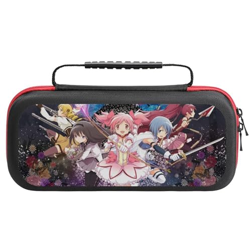 Switch ケース かわいい 魔法少女まどか 暁美ほむら 鹿目まどか スイッチ 収納ケース カバー ナイロン素材 全面保護 防塵/防水/防汚/耐衝撃 26x11.5x5.2cm Switchに対応 保護用ハードケース 大容量な収納力 アクセサリーポーチ