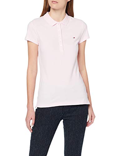 Tommy Hilfiger Damen Poloshirt Kurzarm Heritage Slim Fit, Rosa (Cradle...