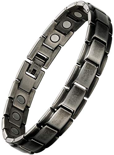 WELMAG® Mens Titanium Steel Magnetic Therapy Bracelet Pain Relief for Arthritis Adjustable