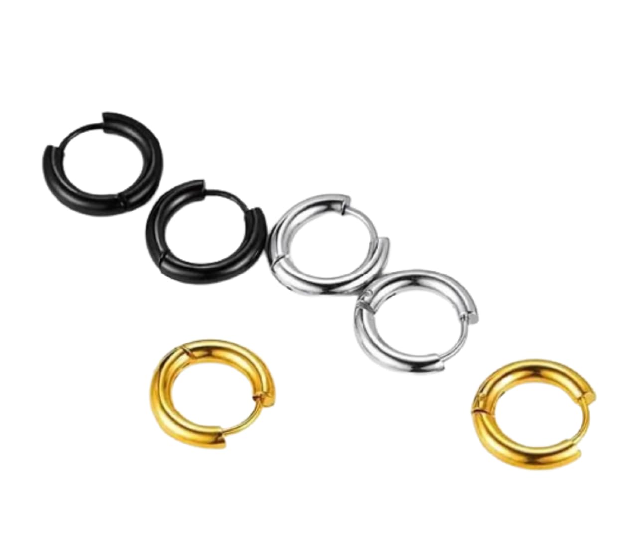 Western Style Stainless Steel Hoop Earring Studs for Non Pierced Ears for Men Women