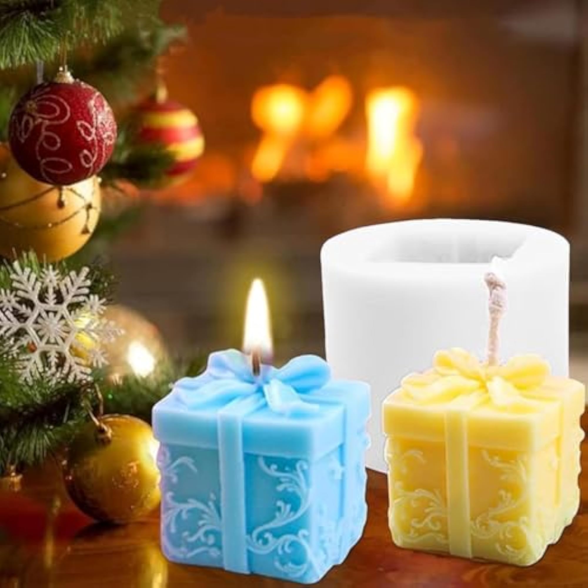 Gift Box Silicone Candle Mold for DIY Christmas Candle Making