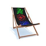 Holtaz Tumbona Madera Hamaca Plegable Silla Playa Ajustable en 4 Posiciones con Material Desmontable Jardín Piscina Bares Cafeterías Hoteles hasta 130 kg Playstation