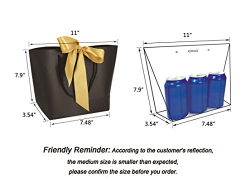 Huaprint Gift Bags With Handles,Party Favor Bags With Bow Ribbon,12Pcs Black Paper Bags For Birthday Wedding Bridesmaid Present Celebration Holiday #TOP1