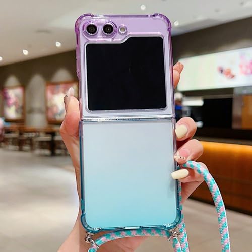 Étui Samsung Galaxy Z Flip 5 Antichoc - Coque Silicone Souple avec Lanière de Transport