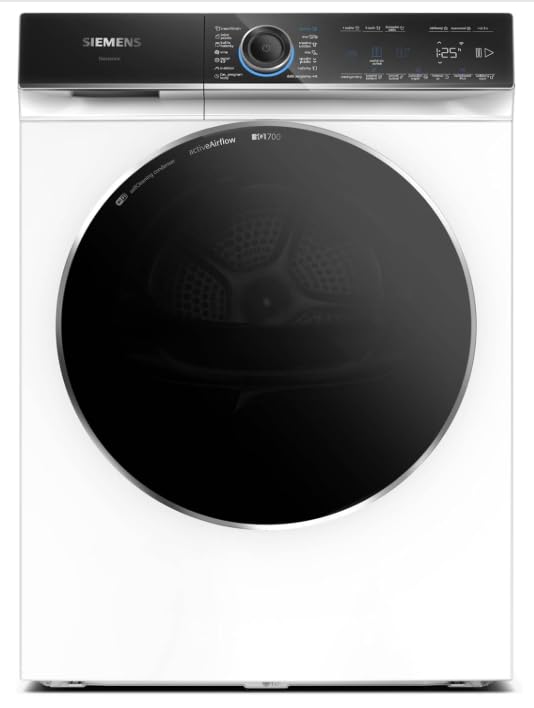 Siemens WR47B2C40 iQ700 - Secador de bomba de calor, 9 kg, condensador autolimpiante, Autodry, programa corto de 40 pulgadas, función de recarga, tambor invertido, media carga, pantalla LED, control | Autodry, programa corto de 40', función de repetición,