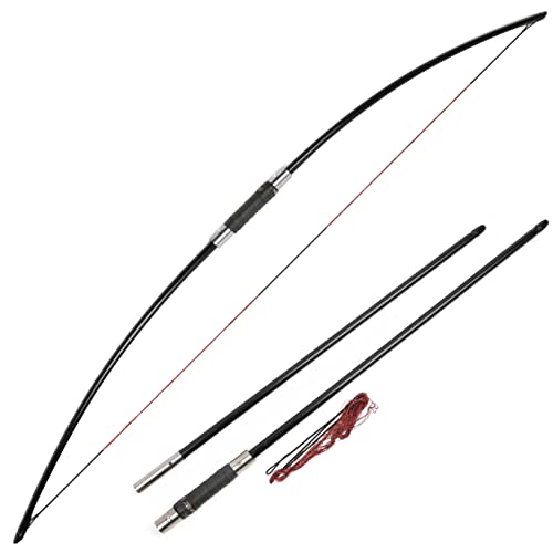 64 Inch Archery Traditional Longbow 25-120lbs Hunting English Longbow Takedown Recurve Bow for Right Hand Left Hand Adult Outdoor Sports