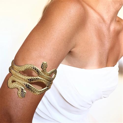 12 Pcs Arm Cuff Bracelets for Women Boho Upper Arm Bands Leather Armband Armlet Feather Cuff Bangle Bracelet Open Gold Arm Cuffs Set3