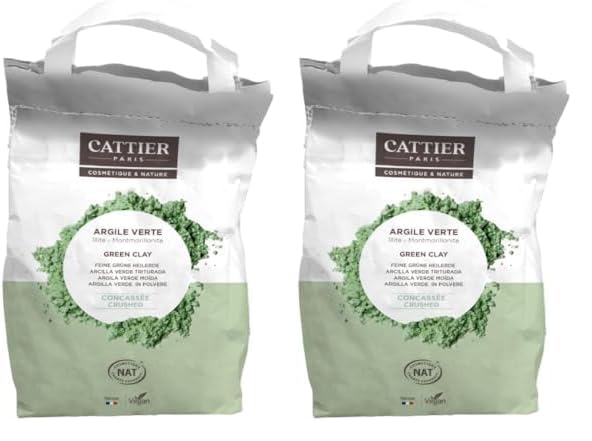 Cattier Vrac Argile Verte Concassée Bio 3 Kg (Lot de 2)