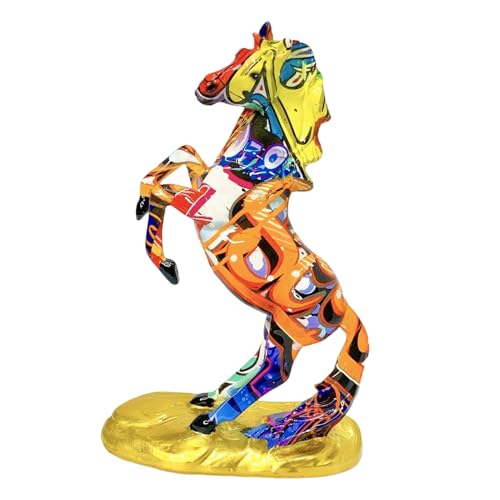 Statue de cheval multicolore pour décorer un bureau ou une table de chevet - 2