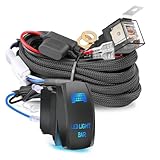Nirider Wiring Harness 1 Lead, 12V 40A Rocker Switch Relay Fuse Nylon Wiring Harness Kit for LED Light Bars Fog Lights Work Lights Driving Lights Offroad LED Pods Wire Kit for Truck UTV ATV Boat