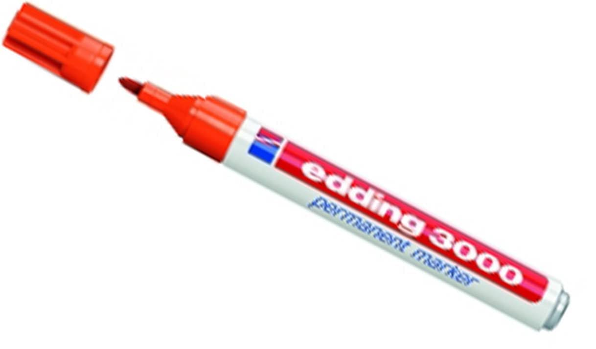 Rotulador edding marcador permanente 3000 rojo punta redonda 1,5-3 mm recargable