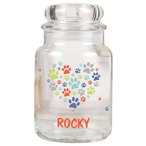 Personalization Universe Paws On My Heart Personalized Dog Treat Jar