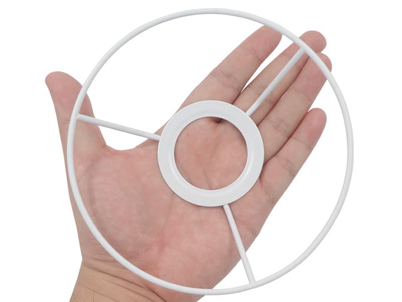 Image of KUMGROT Lamp Shade Ring Set Strong Iron White Lamp Shade Adapter Ring Holder for Desk Wall Lamps Frames European Style 5.9 Inch Diameter 2 Pcs