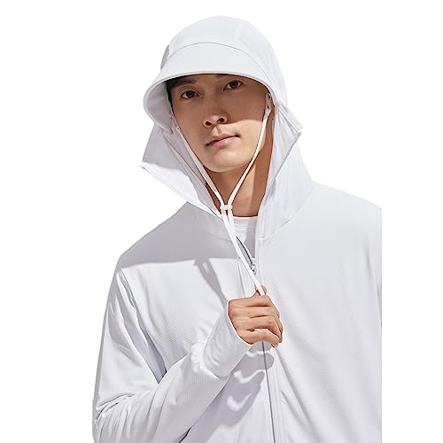 Men's Full Zip UPF 50+ Sun Protection Hoodie Long Sleeve Shirts with Pockets,Lightweight Hoodies for Men for Fishing (Color : Dark Gray, Size : 4X)4