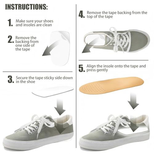 Image of Chunful 12 Pairs Heel Tape Shoe Tape for Inside Shoes Sticky Inside Shoes Double Sided Shoe Tape for High Heels and Flats to Keeps Keep Feet from Slipping One Size Fits Almost All