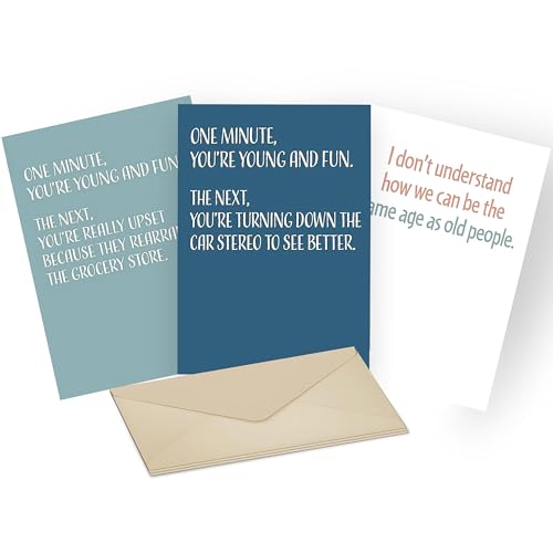 Modern Wit Happy Birthday Cards - Pack of 3 Happy