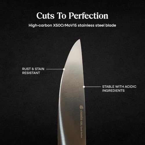 Image of CUMIN CO. 7 Inch Chef Knife | Premium High Carbon Stainless Steel Professional Kitchen Knife | Multipurpose Knife for Chopping, Slicing & Dicing