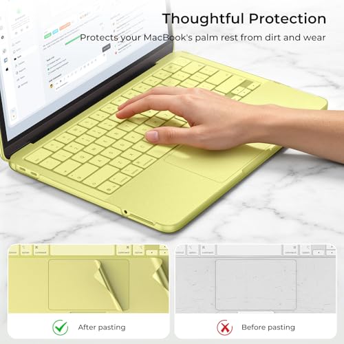Image of EooCoo for MacBook Neo Case 13 inch 2026, 100% Match Color, 3 in 1 Kit | Citrus Clear, Anti-Fingerprint & Scratch & Crack, Sturdy, Mac Neo Accessories, Ready for School, Work & Travel