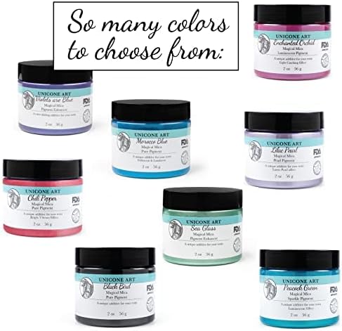 Miniatura 9 de Pigmento de polvo de mica de cristal triturado (1.98 oz) multiusos para manualidades y manualidades, grado cosmético, jabón, resina epoxi, pintura,