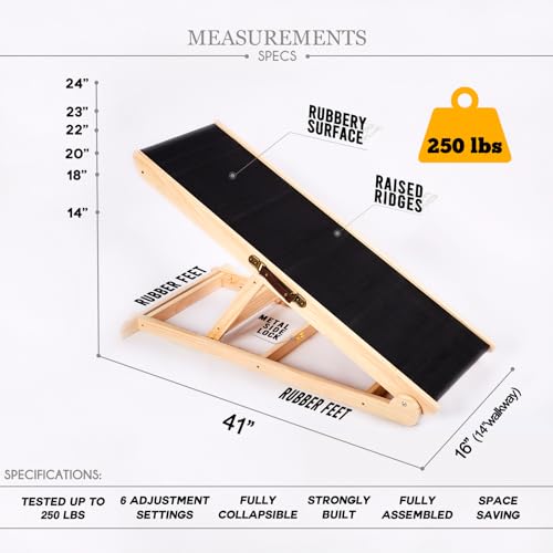 Woohoo-Dog-Ramp-with-Innovative-non-slip-Rubber-Mat-for-Couch-and-Bed-41-Long-and-Adjustable-from-14-to-24-Great-for-Pets-of-all-ages - Cucciolini Doodles   Woohoo-Dog-Ramp-with-Innovative-non-slip-Rubber-Mat-for-Couch-and-Bed-41-Long-and-Adjustable-from-14-to-24-Great-for-Pets-of-all-ages