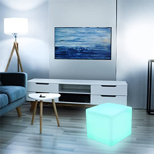 wuuhoo® LED Solarlampe Kubi mit 16 Farben 20-50cm, wetterfester und dimmbarer LED Würfel mit Fernbedienung, Solar Würfellampe für Drinnen und Draußen, Gartenlampe, Gartenbeleuchtung 20 cm