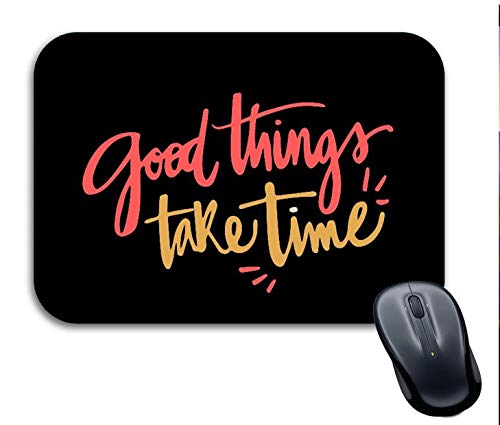 Image of Anti-Skid Mathematics Board Designer Gaming Mouse Pad for Laptops Desktop PC Gaming Wireless Mouse for Girls and Boys ((Good Things Take Time) 3)