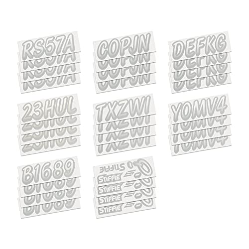 Image of STIFFIE Whipline Transparent Clear /Silver 3 inch Boat & PWC Registration Decals • Numbers Letters Stickers