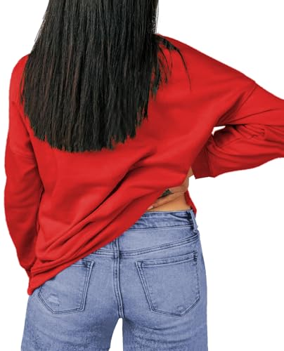 Women's Plus Size Casual Crew Neck Sweatshirt Soft Long Sleeve Pullover Tops XL-5XL3