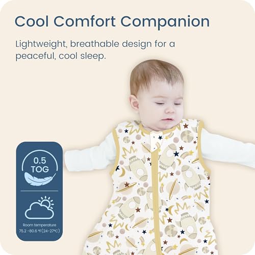 Image of Toddler Sleep Sacks 2T-3T-4T, 0.5 TOG Light Summer Wearable Blankets, Extra Long XL Sleeping Bags, 2 Pack