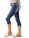 Luvamia Women's High Waisted Denim Capri Pants - Skinny Jeans Stretchy Slim Fit - Cobalt Night Blue X-Large Fits Size 16 to 18