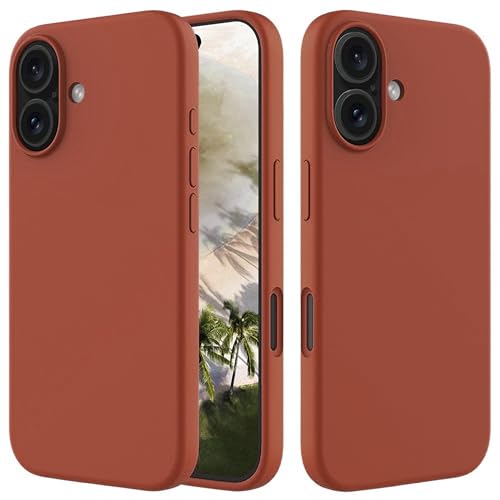 Image of ArmourPro Silicone Back Case for iPhone 16, Soft-Touch Case | Brown