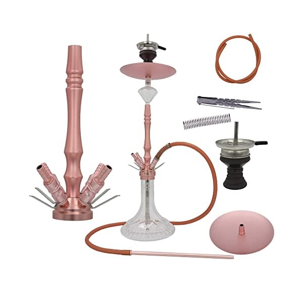 DIAMOND HOOKAH Premium Groß Aluminium RPO3A Shisha Set + 4 x Schlauchset, Wasserpfeife Shisha Edel Komplettset mit 4… – Bild 3