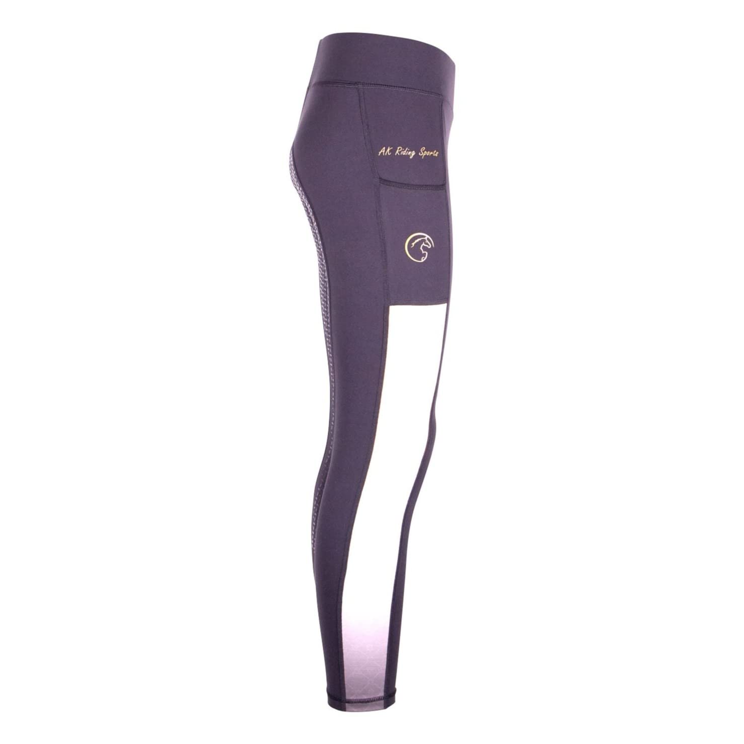 AK AKRS 6058 Reithose zum Überziehen, hohe Taille, atmungsaktiv, Vollbesatz, Silikongriff, Regenbogenfarben